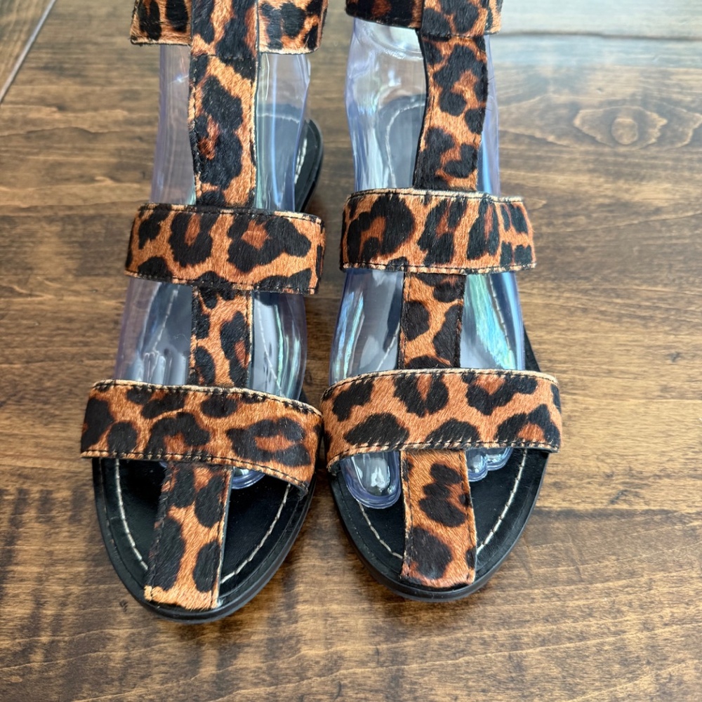 Jeffery Campbell Women's Leopard Print Strappy Sandals Size 8 - Picture 2 of 10